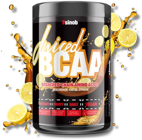 Juic3d BCAA Pulver (Zitrone Eistee) 1 x 500g. Instant Aminosäure Pulver, Sofort Löslich & Vegan, Vitamin B6, 2:1:1 Leucin, Isoleucin, Valin