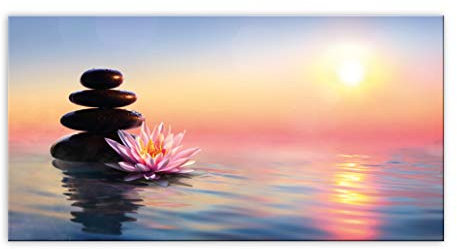 LuxHomeDecor Quadro zen centro estetico benessere 100x50 cm Stampa su Tela canvas con Telaio in Legno Arredamento Arte Arredo Moderno