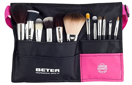 Beter – Kit de maquillaje profesional con 12 brochas y pinceles para rostro y ojos