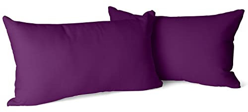 Amolavet Kissenbezug 40 x 80 Lila 2er Set Kopfkissenbezug 40x80 mit Hotelverschluss aus Gebürstetem Mikrofaser