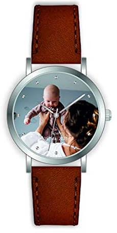 Memories Personligt armbandsur med din fotoklocka Ø 36 mm damklocka fotogåva Made-in-Germany