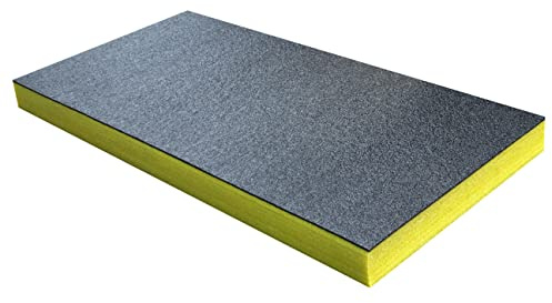 Skuggskum medium ark – skum för verktygslådans organisering – 1 000 mm x 500 mm – gör-det-själv Cut & Peel skumark för verktygslådor och verktygslagringssystem – lådorganiserare – gul (70 mm djup)