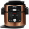 Ninja Foodi MAX Multikocher mit SmartLid, 7,5L, 12-in-1 Multicooker, Pressure Cooker Schnellkochen, Airfryer Heißluftfrittieren, Slow Cooker Langsamkochen, Kupfer/Schwarz, Amazon Exklusiv, OL650EUCP