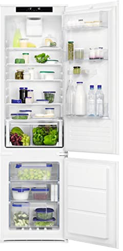 Zanussi Series 80 Fridge Freezer Built-In ZNTN19ES1, Frost Free, 216/62 Litres Capacity, Reversible Door Hinge, 1 Full Width Covered Dairy Compartment, White