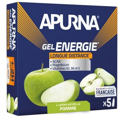 APURNA/Endurance/Pendant l'éffort/Gel Energie Longue Distance/Pomme Verte/Etui 5x35g