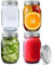 volila Glass Mason Jars with Lids 490ml Leakproof Glass Jars with Lids for Airtight Seal, Overnight Oats - Round Mason Jar with Silver Screw Lid for Salad, Pickling, and Canning (4 Pack)