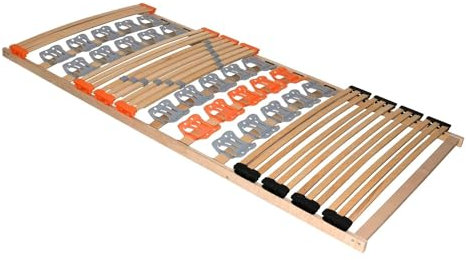Coemo 7-Zonen-Federholzleisten-Tellerlattenrost KombiFlex 80x200 cm hochflexible Teller für optimale Körperanpassung am Bett, Lattenrahmen Made in EU - Lattenrost starr