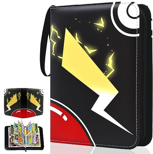 Kardition Album Carte, Capacité de 55 pages de 440 Cartes, Classeur Carte magic avec fermeture éclair, Livre Rangement Carte Carnet, porte carte en Cuir PU Imperméable pour TCG Cartes