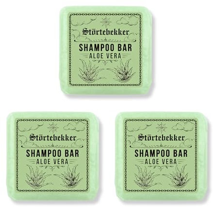 Störtebekker® Premium Shampoo Bar Aloe Vera (3x) - Festes Shampoo Herren & Damen - 3in1 Duschseife Männer für Haare, Kopfhaut & Bart - Feuchtigkeitsshampoo - vegan, handgefertigt - 3x100g