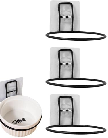 Cat Feeder Stand - Wall Mounted Raised Feeding Bowl Stand, and Stable Feeding Station, Includes 3 Sets, Ideal for Small to Medium Dogs and Cats