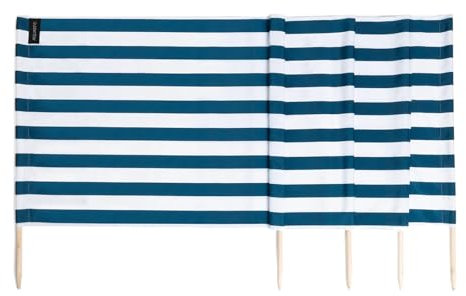 AQUASTIC WINDSCREEN Windschutz Strand 4m in Marinblau ist Perfekt für Seen und das Meer Strapazierfähiges 100% Polyester Leicht zu Falten und zu transportieren 400x80 cm