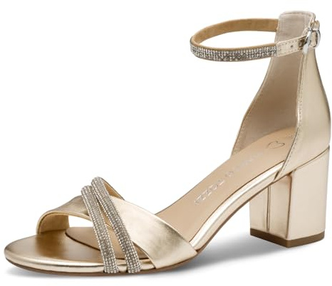 Marco Tozzi Sandales pour femme 2-28300-45 avec talon, dorées, 36 EU, or, 36 EU