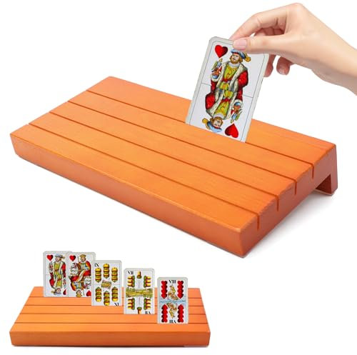 QGGTQG Kartenhalter Kinder Spielkartenhalter, Freisprech Kartenhalter Spielkarten, Spielkarten Halter Holz, Spielkartenständer Befreien Sie Ihre Hände, für Kinder, Erwachsene, Senioren