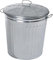 FERCASASHOP® - Bidone per Rifiuti con Coperchio, Diametro 42 cm, Altezza 49 cm, in Zinco, Capienza 62 Litri, Cestino, Pattumiera per Immondizia, per Spazzatura, Bidone con Maniglie