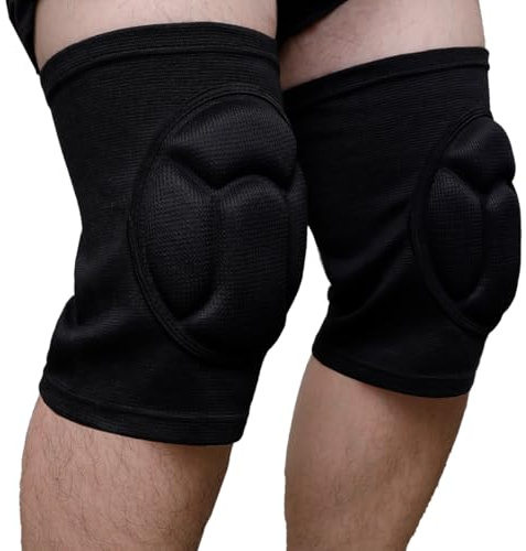 King Mills Plus Size Black Volleyball Knee Pads, Ideal Use as Protective Anti-Slip Volleyball Knee Pads Youth 8-14 with Think Sponge for Volleyball, Climbing, Cycling, Dancing, Football, 3XL.