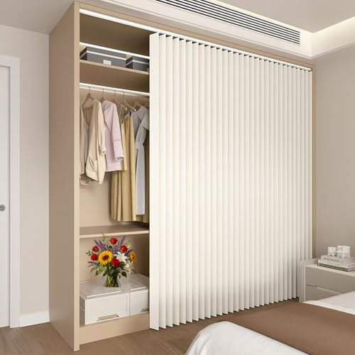 Générique Rideau de Placard Autocollant Rideau Coulissant Jupe de Table Brise-Vue pour Bureau, Salle de Classe, Espace de Travail, Cloison, Bibliothèque, Décoration de Placard,Blanc,70cmW/80cmH