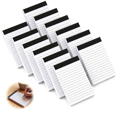 jwtyu Lot de 12 bloc-notes lignés A7 - 50 feuilles par bloc-notes - Petit format