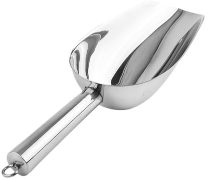 Paletta per il ghiaccio Paletta in acciaio inox for cubetti di ghiaccio, caramelle, farina, cucchiaio dorato for gelato, palette in(White)