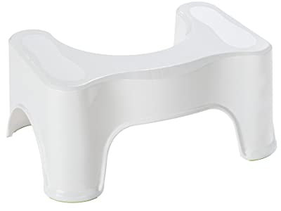 WENKO Toilettenhocker Secura - WC-Hocker, Toilettenhilfe zur einfachen Darmentleerung, Kunststoff, 48 x 20.5 x 33.5 cm, Weiß