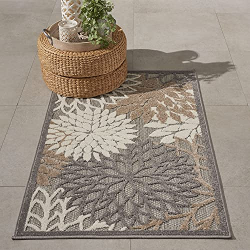 Nourison Home Aloha Natural 2'8 x 4' Area Rug - Easy Clean, Non Shedding, Bed Room, Living Room, Dining Room, Kitchen (3' x 4')