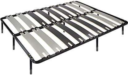 i-flair Metallbett Lattenrost 180x200 cm, Gästebett auf Füßen mit Stauraum, Lattenrahmen Ergo IF51 - für alle Betten geeignet