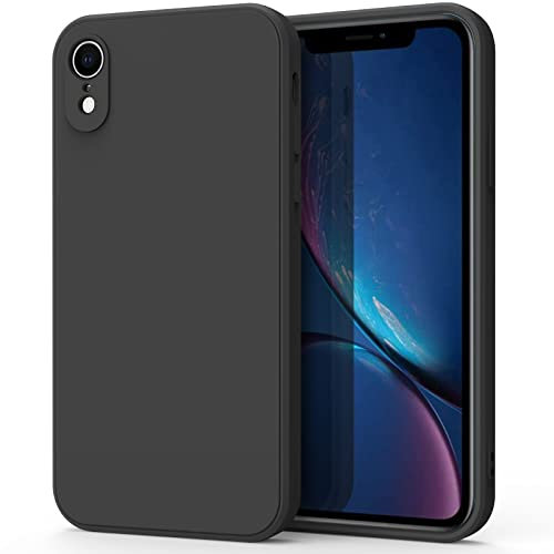 AK Hülle Kompatibel mit iPhone XR Hülle Silikon Handyhülle mit Microfiber Rundumschutz Case Schutzhülle für iPhone xr 6.1 (Schwarz)
