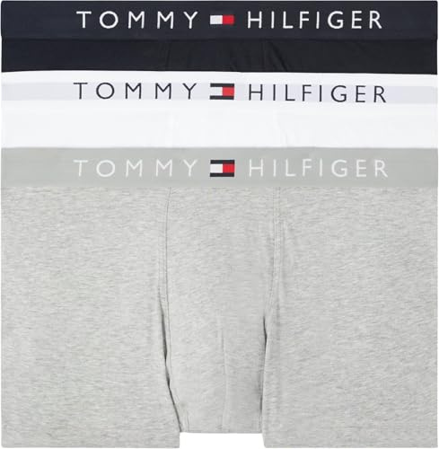 Tommy Hilfiger Uomo Pantaloncini Boxer Confezione da 3 Intimo, Multicolore (Grey Htr/White/Desert Sky), M