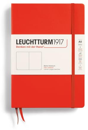 LEUCHTTURM1917 369783 Notizbuch Medium (A5), Hardcover, 251 nummerierte Seiten, Lobster, blanko