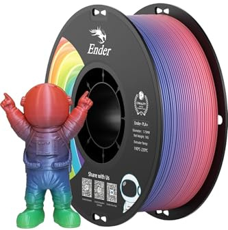 Creality Offizielles PLA+ 3D-Drucker-Filament, PLA Plus, PLA Pro, 1,75 mm, stark, robust, geschmeidiger Druck, Maßgenauigkeit +/- 0,02 mm, 1 kg Kartonspule, bunt (Rainbow)