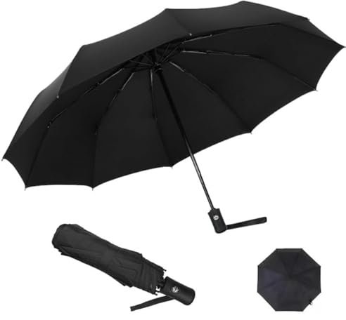 Rseuphiee Parapluie Portable, Parapluies pliants, Parapluie de Poche Compact Ouverture et Fermeture Automatiques Résistant à la Pluie et au Vent Parapluie de Voyage Imperméable pour Hommes Femmes