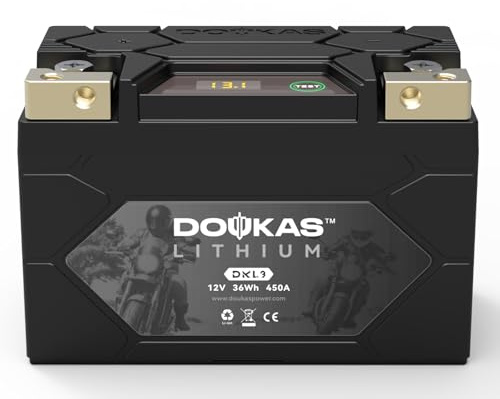 DOUKAS DKL9 450A LiFePO4 Motorcycle Lithium Battery, 12V 3Ah Powersports Batteries, Compatible Jet Ski,Lawn Mower, ATV, Generator Battery, Snowmobile