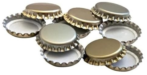 MagazziniGM Tappi per Bottiglie Vino Spumante Birra, diverse tipologie a Fungo,con Fascetta, Meccanici, Puff,a Corona (100, Tappi Corona 26mm)