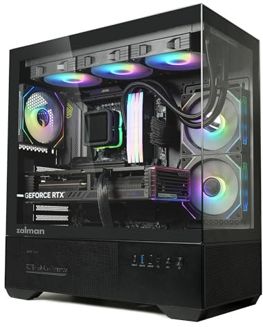 Zalman Chronix ATX Mid-Tower Gaming - Carcasa para PC, incluye 3 ventiladores ARGB, USB tipo C, parte superior de 360 mm y soporte de radiador lateral de 240 mm, vidrio templado panorámico, gestión de