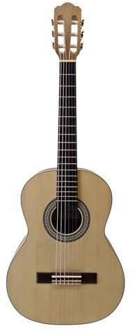 WoidBua SS300 - Chitarra da concerto 3/4 in abete rosso massiccio e noce preamp con custodia inclusa – chitarra per bambini 9 – 11 anni – tono caldo – Fishman Elektronik – chitarra folk di alta