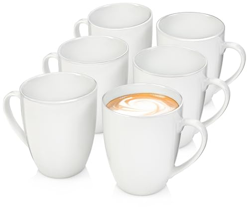 SÄNGER | Kaffeebecher Set New Port 6 tlg, Kaffeebecher Porzellan für 6 Personen, Kaffeebecher & Becher spülmaschinenfest Tassen Set für Kaffee & Tee, 350 ml | PREMIUM COLLECTION