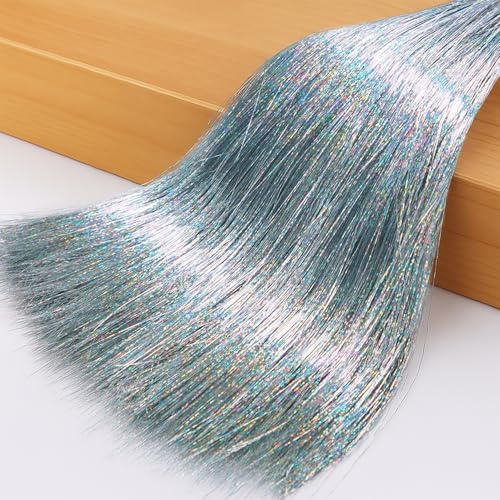 LOMIMOS 5000 pezzi ghirlanda di lametta per Natale, decorazioni per albero di Natale, vacanze, compleanni, matrimoni, feste, decorazioni da appendere (argento)