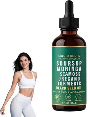 Soursop Natural Drops, 10-in-1 Soursop Bitters Liquid Drops, Herbal Supplement, Natural Extracts for Overall Health-Enhancing 60ml (1 Bottle)