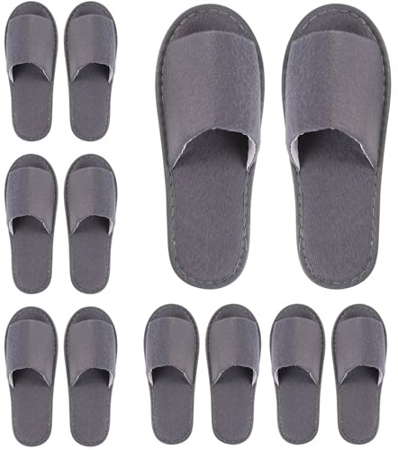 kuou 6/12 Pairs Disposable Spa Slippers, Hotel Guest Slippers for Men Women, Lightweight for Hotels, Salons, Parties, Travel and House Guests
