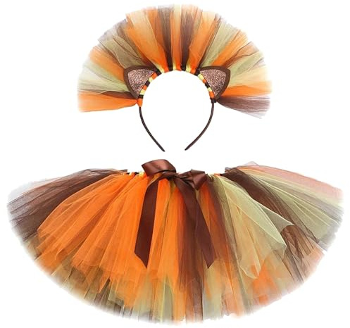 Disfraz para niños, niñas, carnaval, danza, fiesta, disfraz de dibujos animados, faldas de ballet, juego para el pelo, caqui, 2-3 años