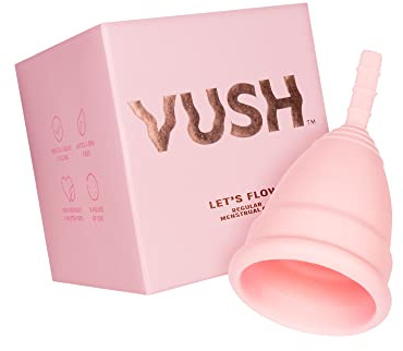 VUSH Let's Flow Menstrual Cups; Our Medium Soft Flexible Silicone Period Cups for Women Have Up to 8 Hours Use; Menstrual Cups for Women with a Light to Medium Flow.