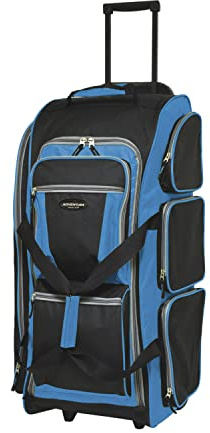 Travelers Club Xpedition Sac de Sport Vertical à roulettes Multi-Poches, 75 cm, Bleu