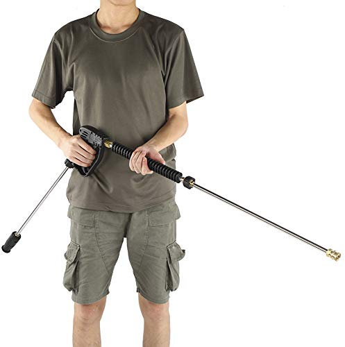 BORDSTRACT Varilla De Limpieza De Alta Presión, Varilla De Limpieza Telescópica De Alta Presión De 3000 Psi, Con 2 Varillas De Extensión Limpiador De Pistola Rociadora Para Canalones, Patio, Automóvil