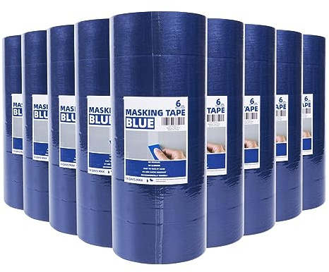 TAPEBEAR Lot de 54 rouleaux de ruban de masquage bleu résistant aux UV
