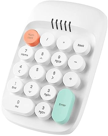 Faeymth Numérikt trådlöst tangentbord, retro tangentbord som är typiskt tangentbord, numeriskt tangentbord 18 tangenter Mini Bluetooth-tangentbord 2,4 GHz ()