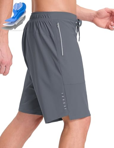 baleaf Men's Mountain Bike Shorts 4D Padded Loose-fit MTB Cycling Lightweight Bicycle Biking Shorts Zipper Pockets Dark Gray L