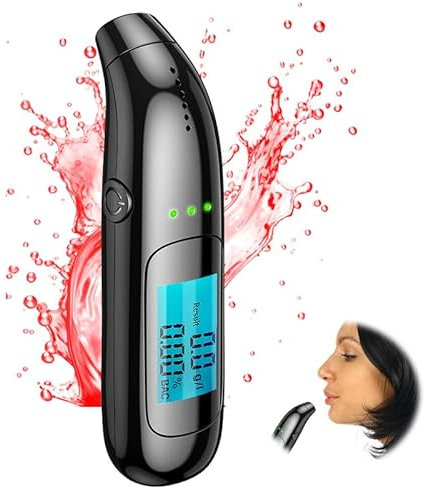 Umllpet Alkoholtester, Alkoholtester Polizeigenau, Professioneller Alkoholtester mit Digitaler LCD-Anzeige, Atemalkoholtester mit Gradgenauigkeit für den privaten professionellen Gebrauch zu Hause