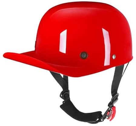 Halbhelme Motorradhelm, Halbschalenhelm Mit ECE Genehmigt Brain-Cap Halbschale Roller-Helm Baseball-Helme Motorrad Halbhelm Helm Retro FüR Erwachsene Herren Damen (XL,Rosa)