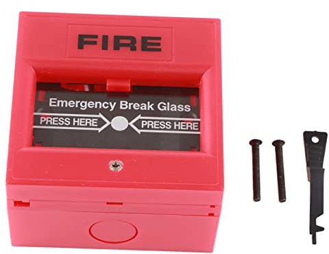 CHEOTIME Alarm Button Glass Break Fire Alarm with Reset Device and Screws Emergency Exit Manual Call Point for Safety Door Escape System Installation