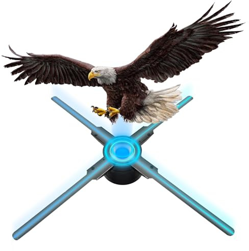 BEHYIVD Proyector de Holograma 3D de 56 cm con WiFi y Bluetooth, Ventilador de Holograma 3D con 624 LED y 2200 CD/m² y 1500 vídeos 3D Gratis, Ventilador Holograma para exposiciones, centros