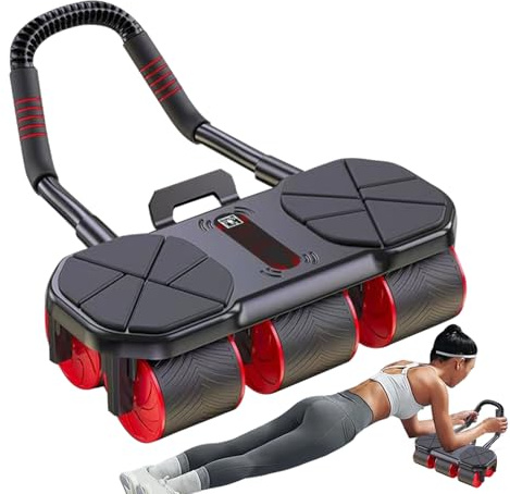 Roue abdominale - Entraînement en force silencieux | Exercice musculaire automatique des rouleaux abdominaux, outil antidérapant pour les amateurs de sports à domicile adolescents adultes